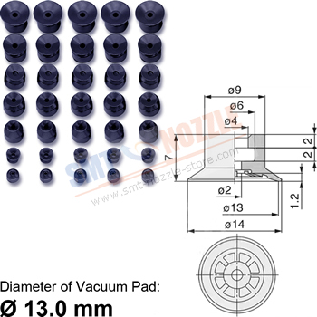 SMC Vacuum Pad Suction Cup PA/ZP2 Series &oslash;13.0mm