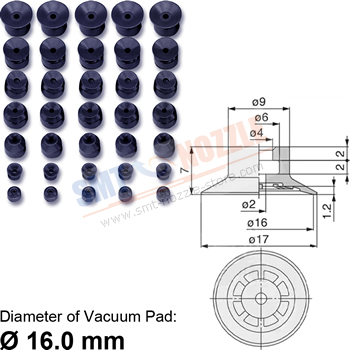 SMC Vacuum Pad Suction Cup PA/ZP2 Series &oslash;16.0mm