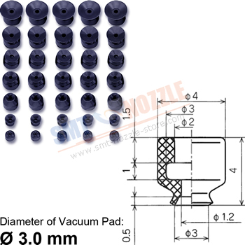SMC Vacuum Pad Suction Cup PA/ZP2 Series &oslash;3.0mm