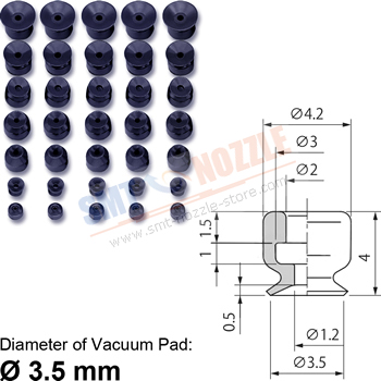 SMC Vacuum Pad Suction Cup PA/ZP2 Series &oslash;3.5mm