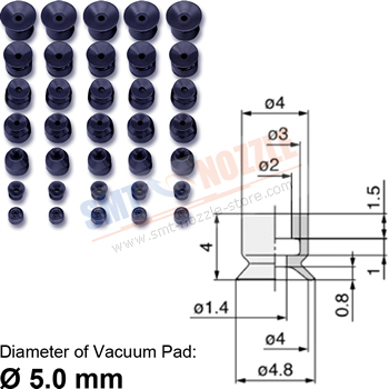 SMC Vacuum Pad Suction Cup PA/ZP2 Series &oslash;5.0mm