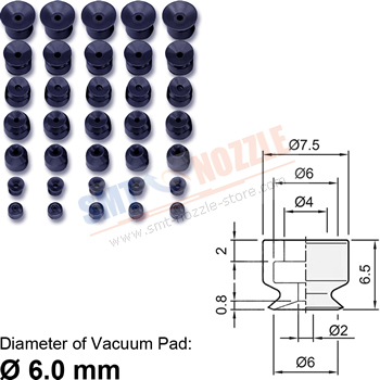 SMC Vacuum Pad Suction Cup PA/ZP2 Series &oslash;6.0mm