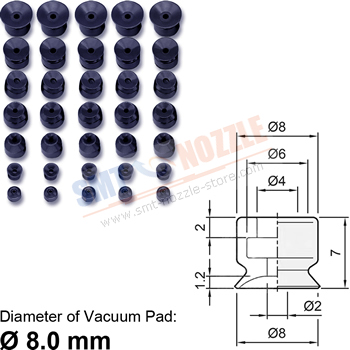 SMC Vacuum Pad Suction Cup PA/ZP2 Series &oslash;8.0mm