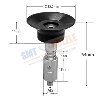 &oslash;35.0mm Strong Manipulator Vacuum Silicone Nozzle with Male Thread Suction Cup (Threaded joint, Detachable)
